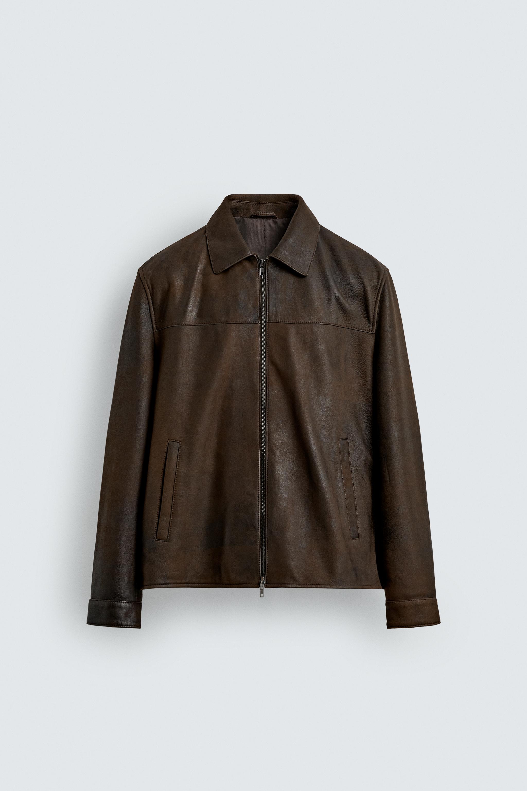 VINTAGE EFFECT LEATHER JACKET